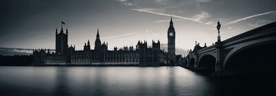 Черно-белые фотообои Панорама Лондона