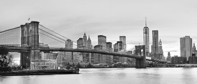 Черно-белые фотообои Мост Нью-Йорка